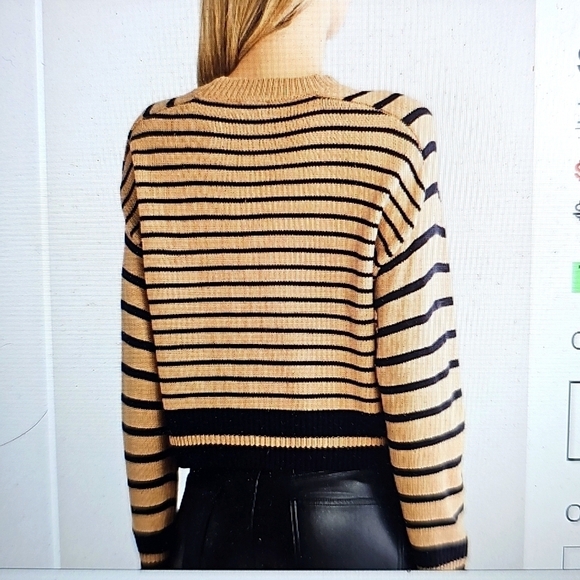 New INDUSTRY REPUBLIC CLOTHING Saddle Stripe Crewneck Sweater XL Khaki/Navy - Picture 2 of 14